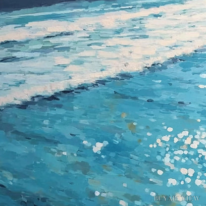BUYARTVIEW Ocean Embrace – Romantic Beach Scene Oil Painting - image 6