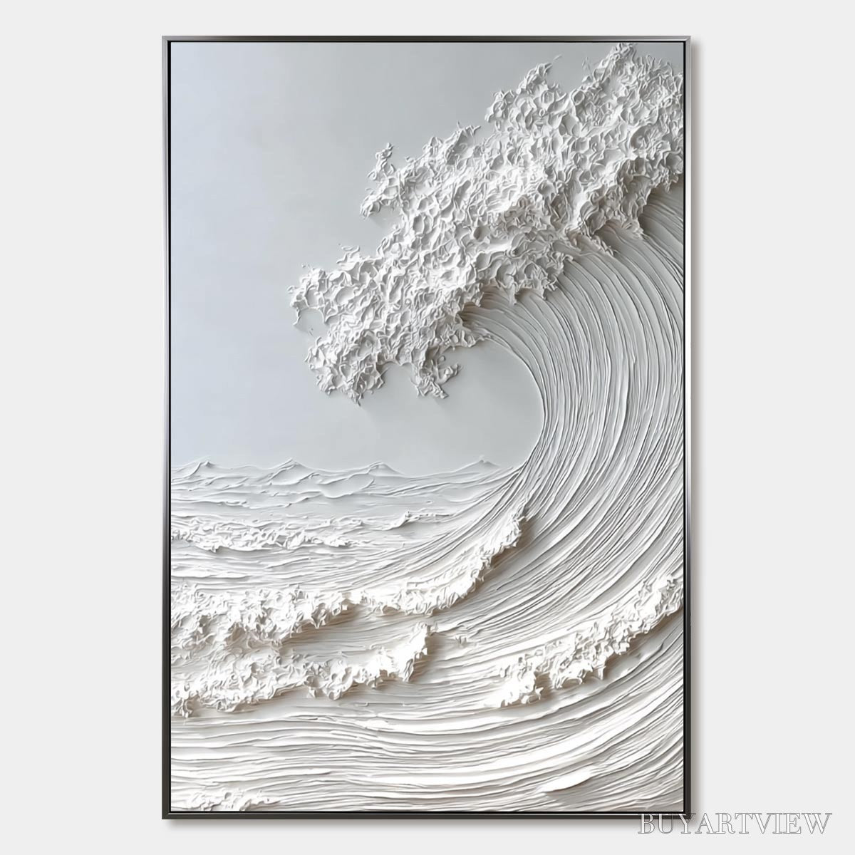 BUYARTVIEW Frozen Momentum – Textured Impasto Seascape Oil Painting - image 1