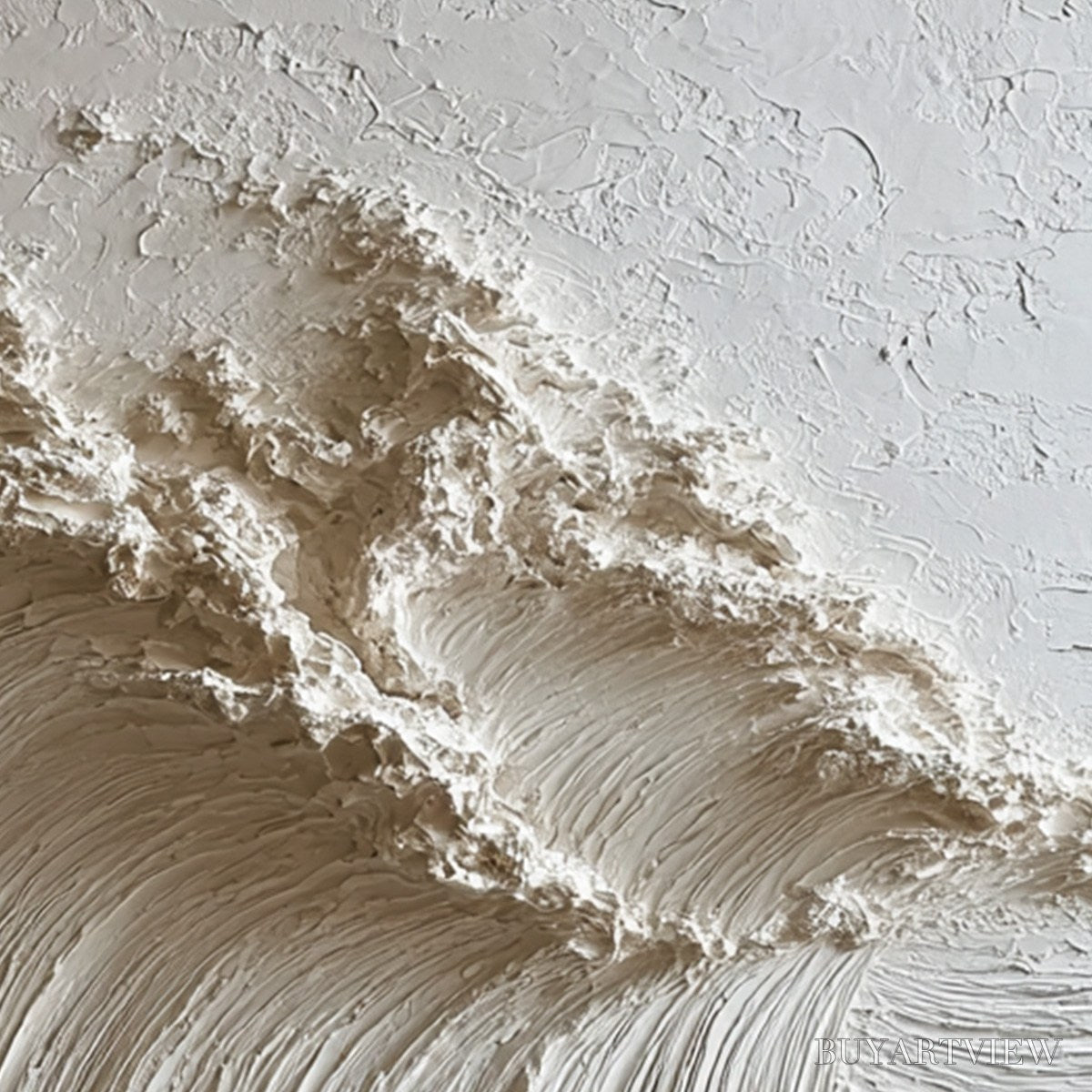 BUYARTVIEW White Wave – Textured Minimalist 3D Oil Painting - image 6