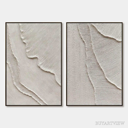 BUYARTVIEW Etched in Stone – Textured Minimalist Abstract Diptych - image 1