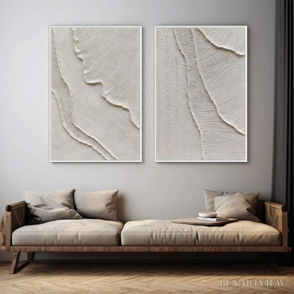 BUYARTVIEW Etched in Stone – Textured Minimalist Abstract Diptych - image 5