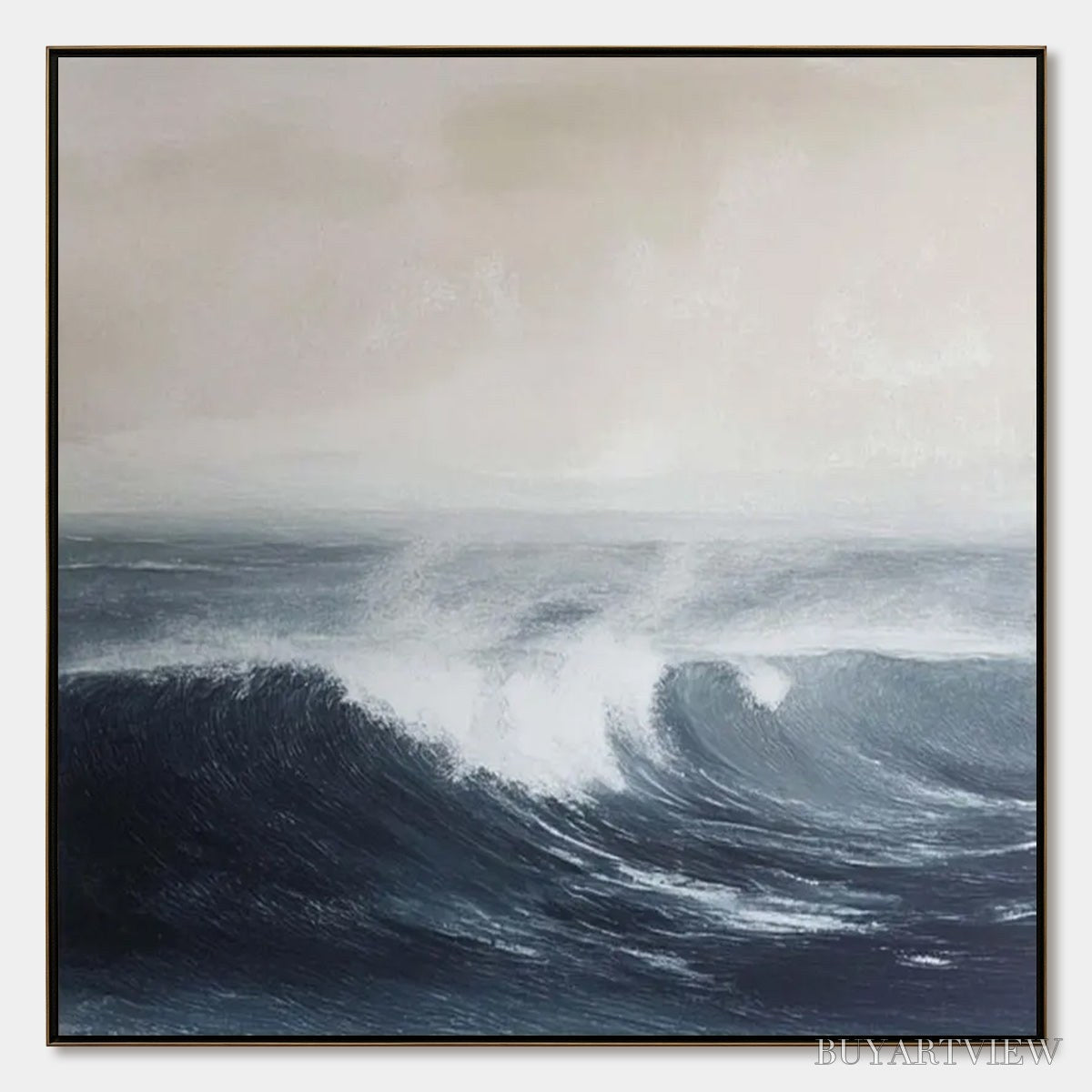 BUYARTVIEW Ocean'S Embrace – Atmospheric Coastal Seascape Oil Painting - image 1
