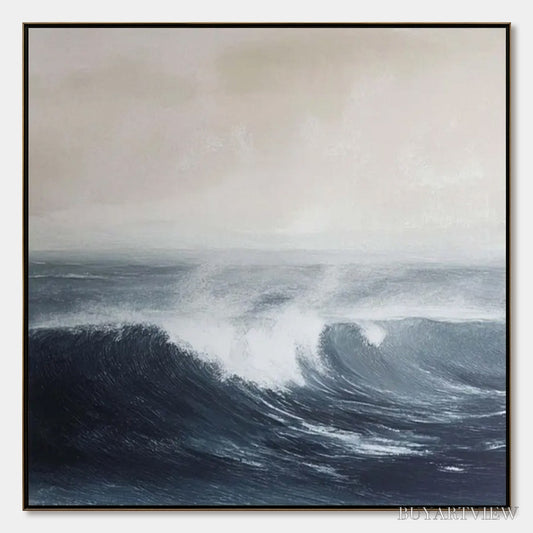 BUYARTVIEW Ocean'S Embrace – Atmospheric Coastal Seascape Oil Painting - image 1