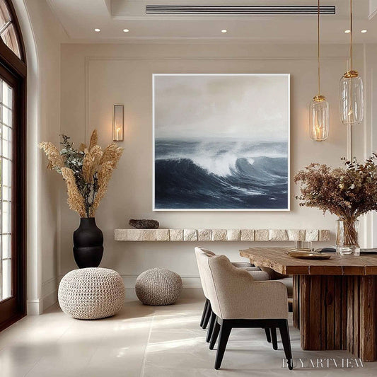BUYARTVIEW Ocean'S Embrace – Atmospheric Coastal Seascape Oil Painting - image 2