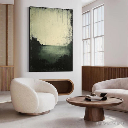 BUYARTVIEW Emerald Mist – Textured Wabi-Sabi Seascape Oil Painting - image 4