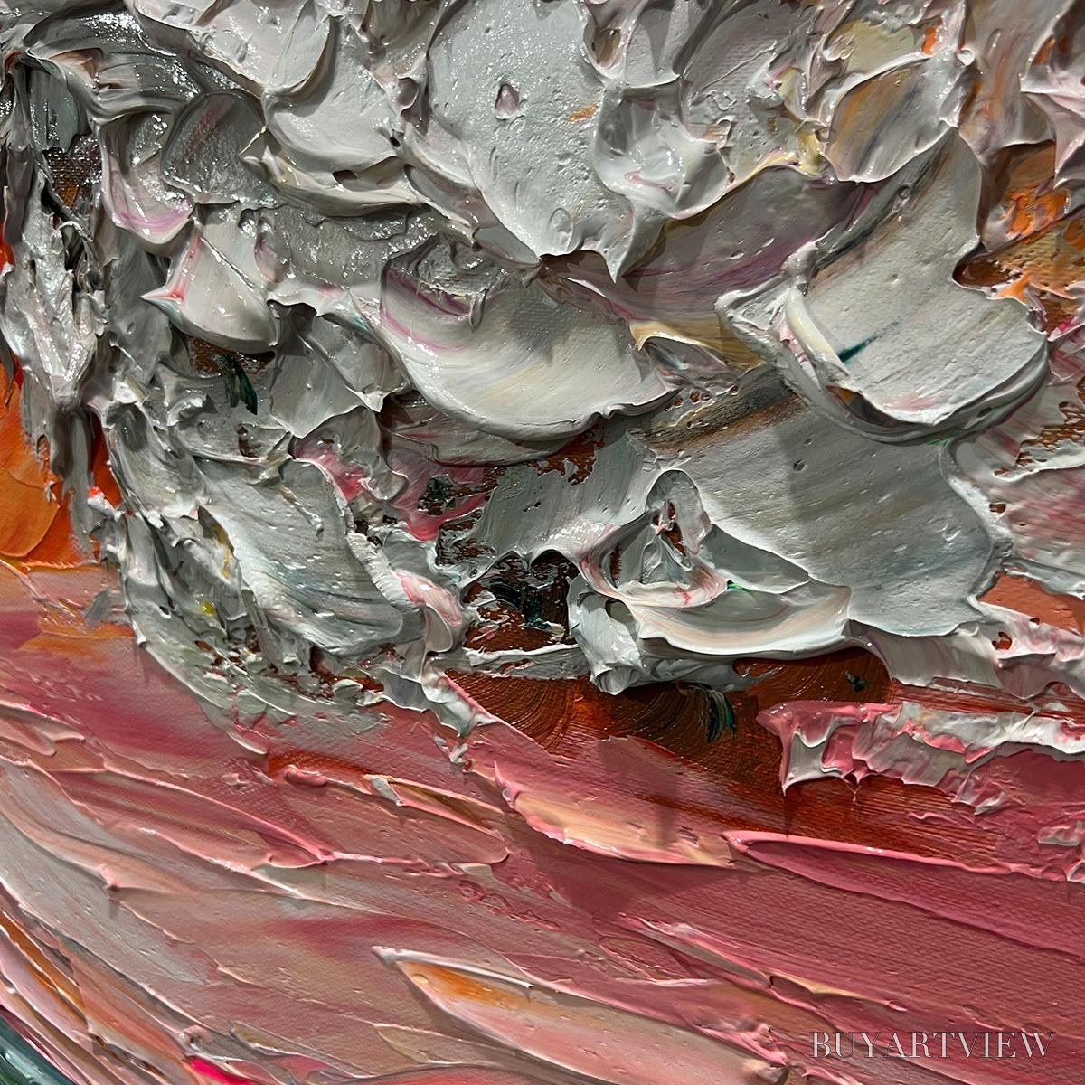 BUYARTVIEW Sunset Surge – Textured Impasto Ocean Wave Oil Painting - image 3