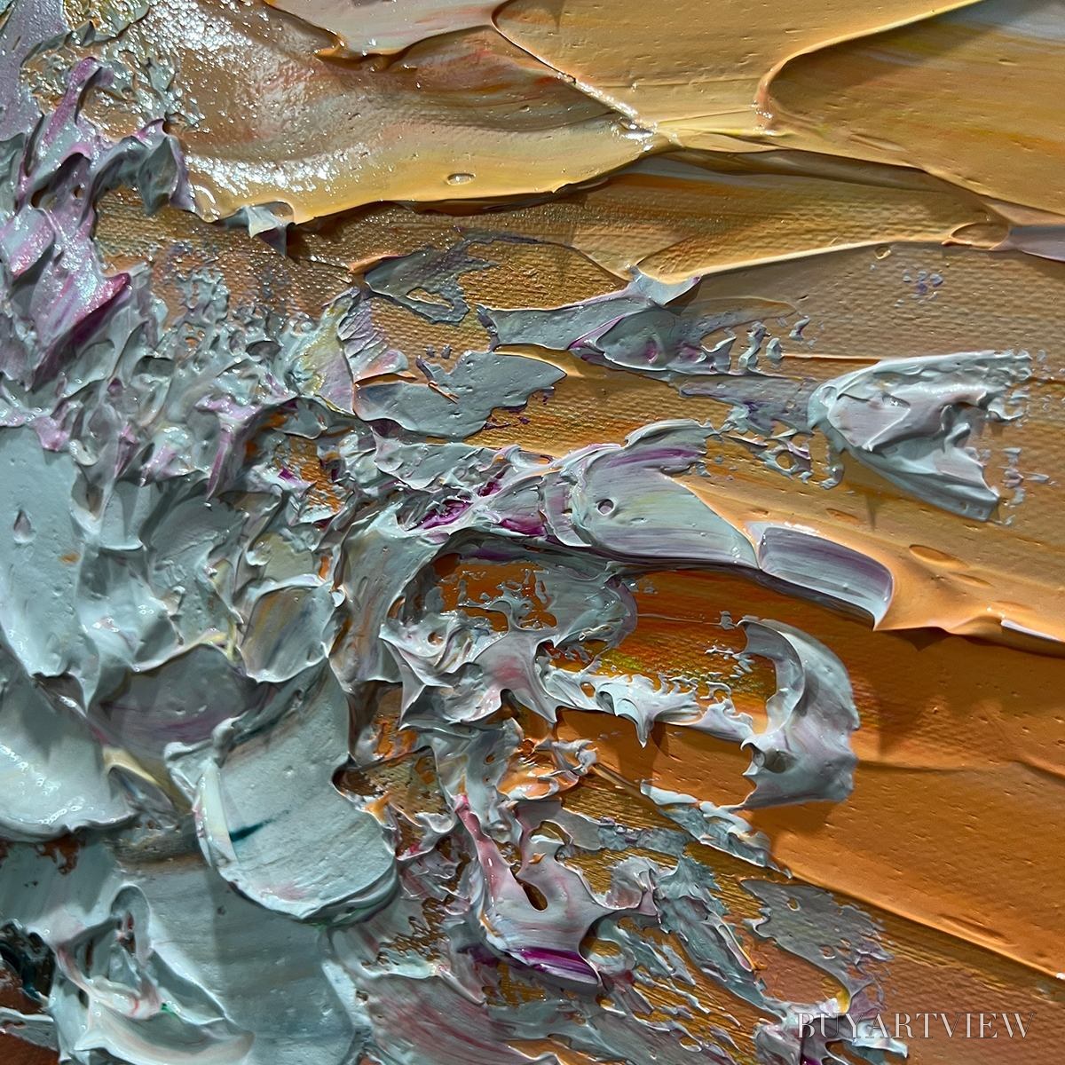 BUYARTVIEW Sunset Surge – Textured Impasto Ocean Wave Oil Painting - image 5