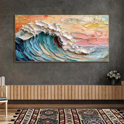 BUYARTVIEW Ocean'S Embrace – Textured Impasto Ocean Wave Oil Painting - image 2