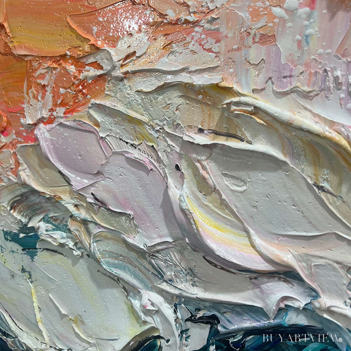 BUYARTVIEW Ocean'S Embrace – Textured Impasto Ocean Wave Oil Painting - image 3