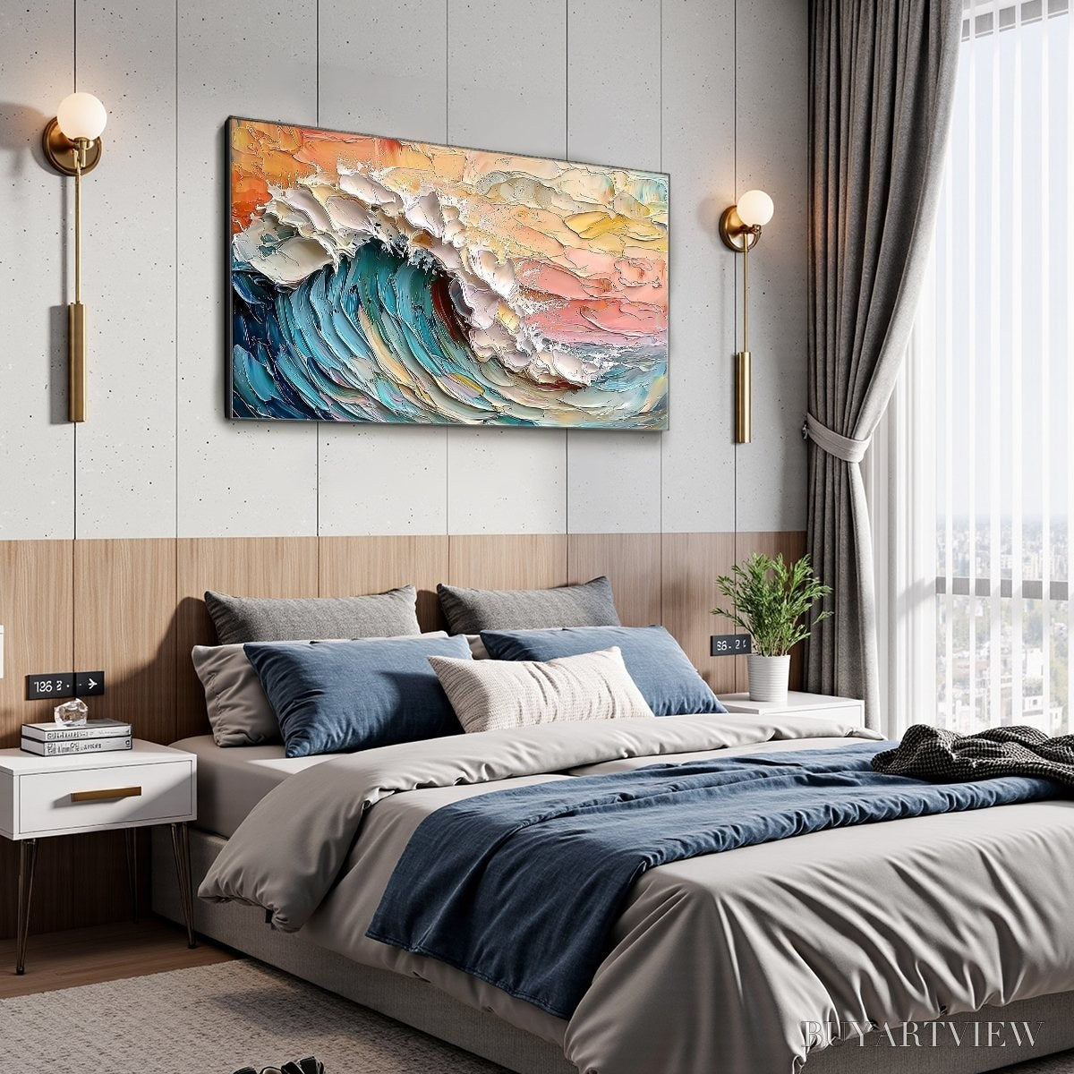 BUYARTVIEW Ocean'S Embrace – Textured Impasto Ocean Wave Oil Painting - image 4