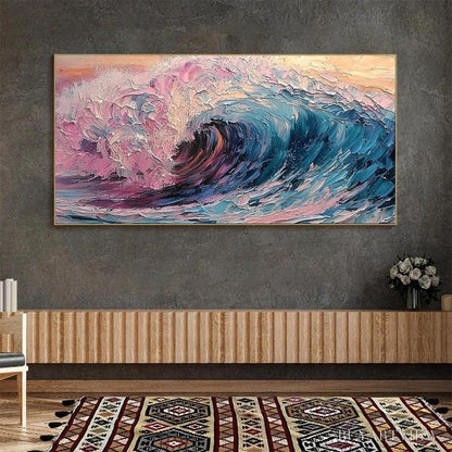 BUYARTVIEW Crystal Crest – Textured Impasto Ocean Wave Oil Painting - image 2