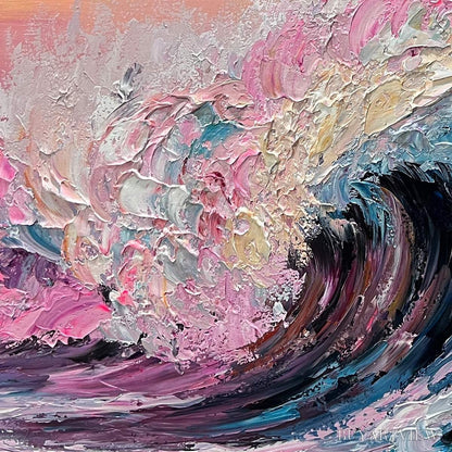 BUYARTVIEW Crystal Crest – Textured Impasto Ocean Wave Oil Painting - image 3