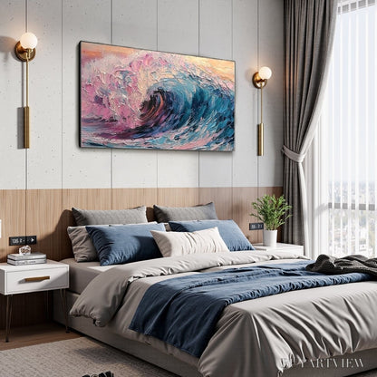 BUYARTVIEW Crystal Crest – Textured Impasto Ocean Wave Oil Painting - image 4