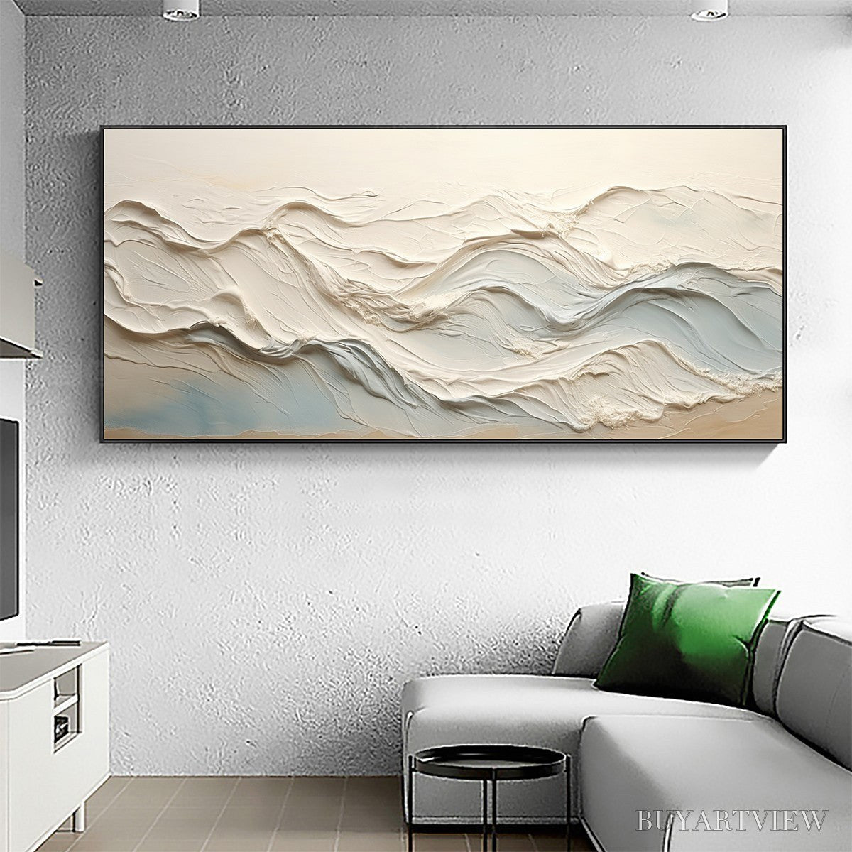 BUYARTVIEW Ocean Echoes – Textured Abstract Oil Painting - image 4