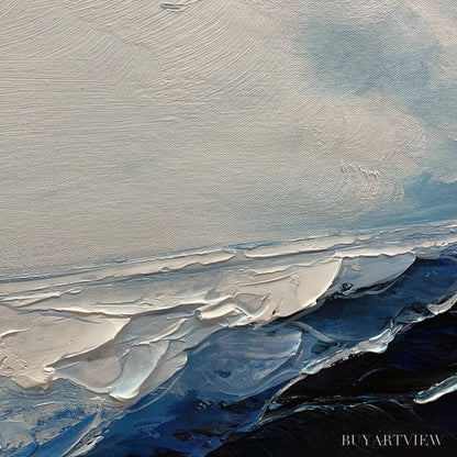 BUYARTVIEW Twilight Sea – Textured Abstract Ocean Oil Painting in Blue - image 5
