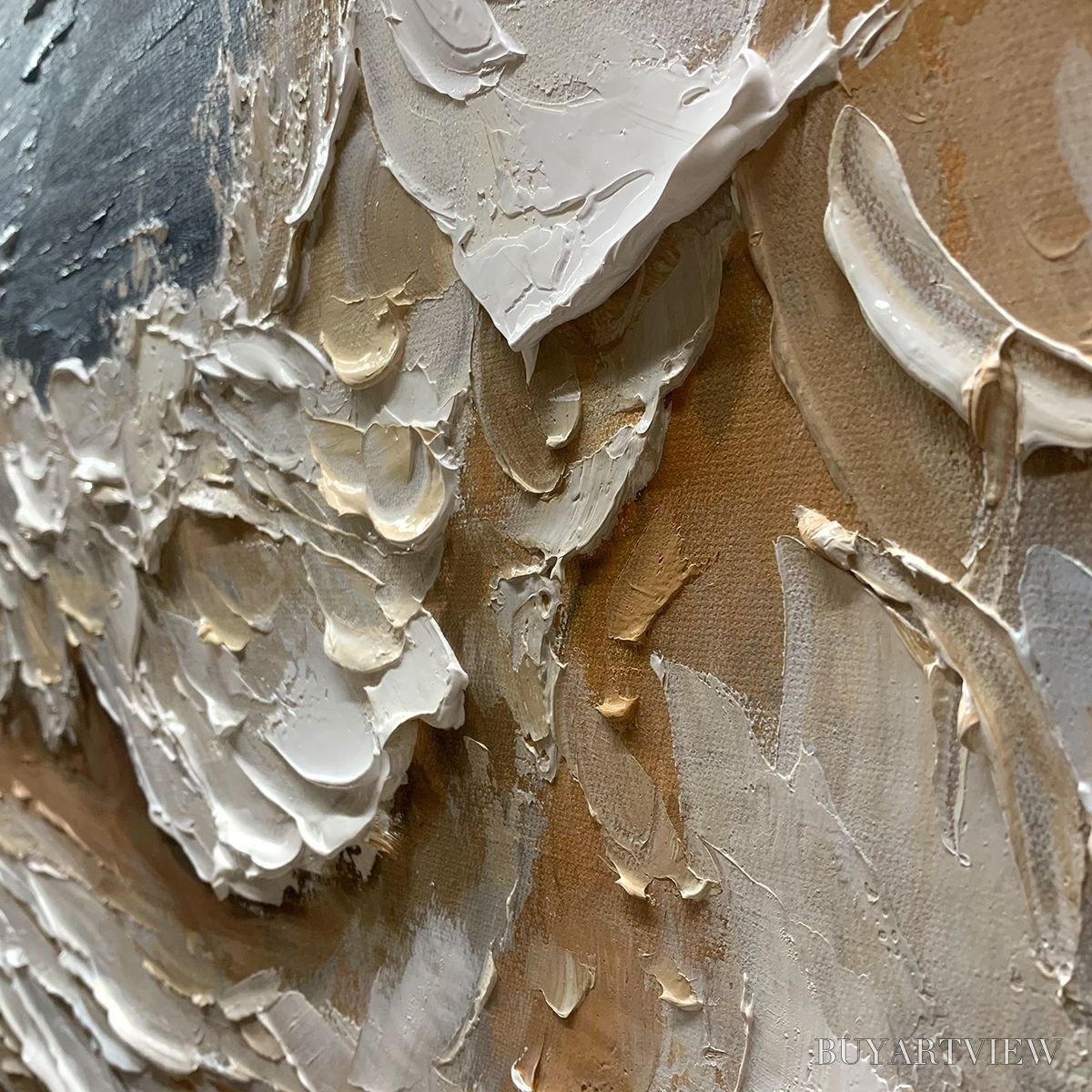 BUYARTVIEW Coastal Crescendo – Heavily Textured Impasto Ocean Wave - image 5