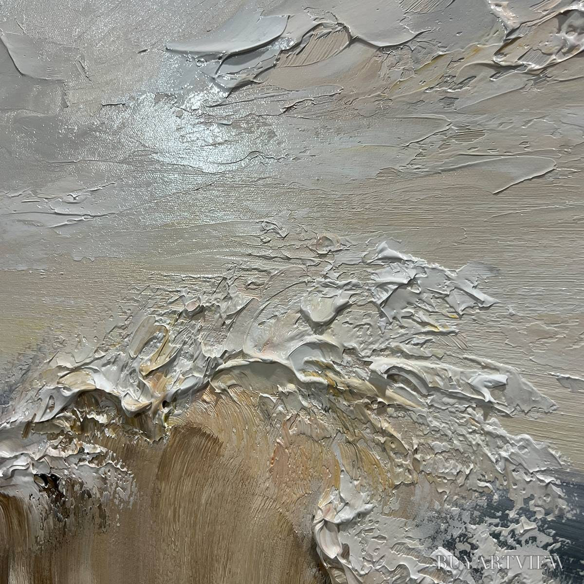 BUYARTVIEW Ocean'S Embrace – Textured Impasto Coastal Wave Oil Painting - image 5