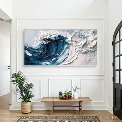 BUYARTVIEW Crashing Wave – Textured Impasto Ocean Wave Oil Painting - image 2