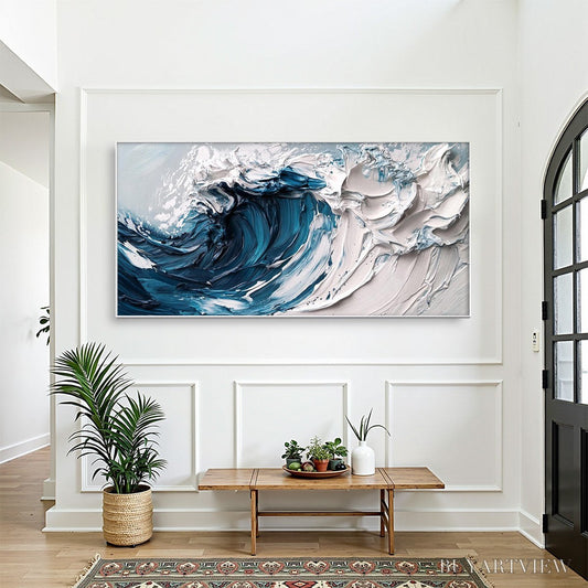 BUYARTVIEW Crashing Wave – Textured Impasto Ocean Wave Oil Painting - image 2