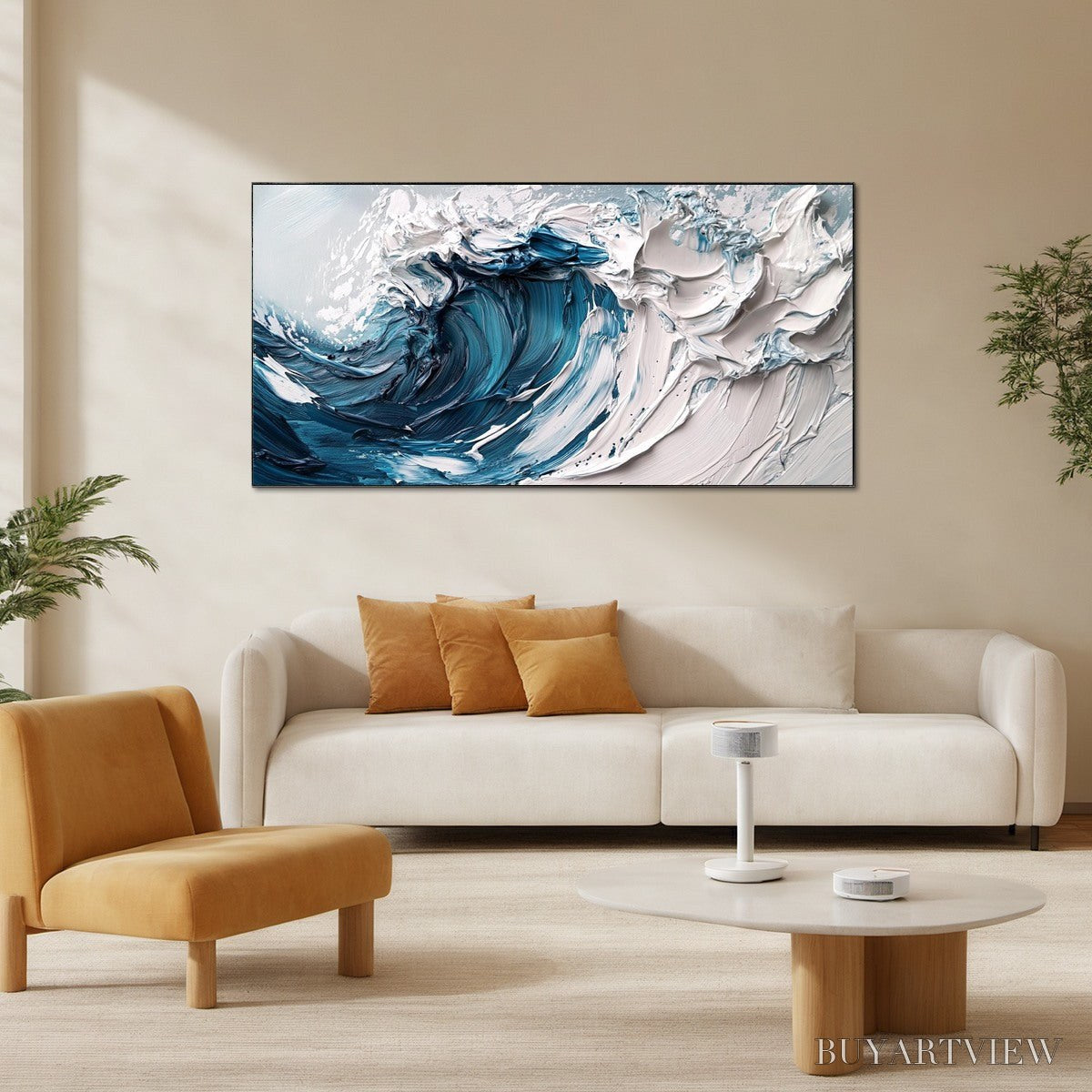BUYARTVIEW Crashing Wave – Textured Impasto Ocean Wave Oil Painting - image 5