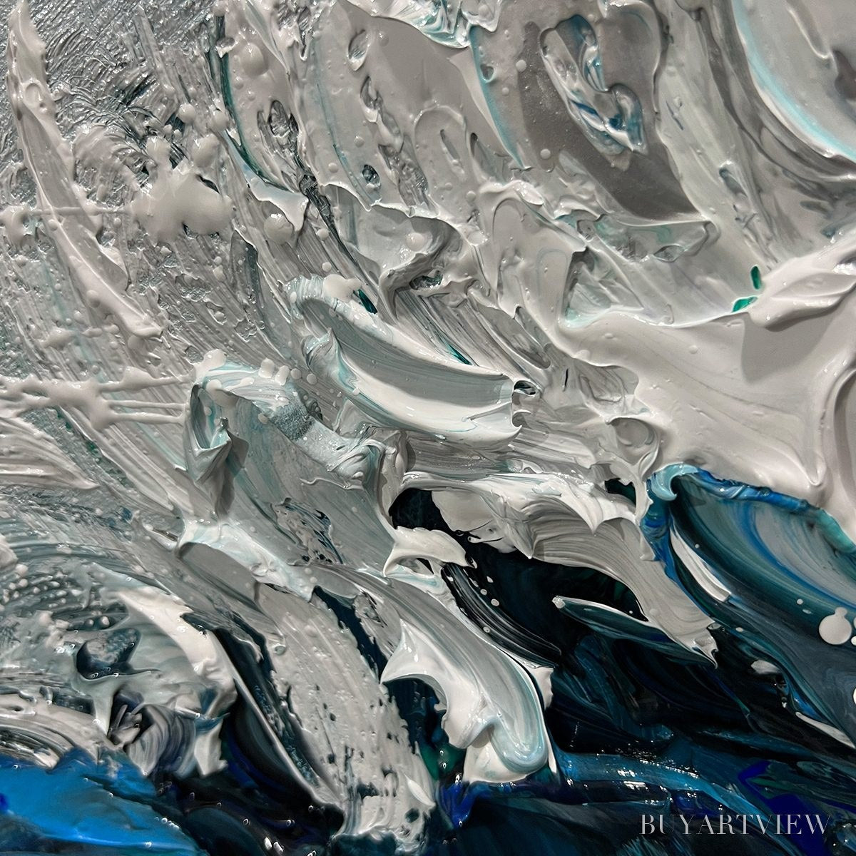 BUYARTVIEW Crashing Wave – Textured Impasto Ocean Wave Oil Painting - image 6