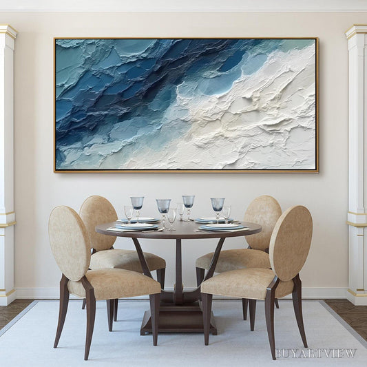 BUYARTVIEW Golden Surge – Textured Impasto Ocean Sunrise Wave Oil Painting - image 2