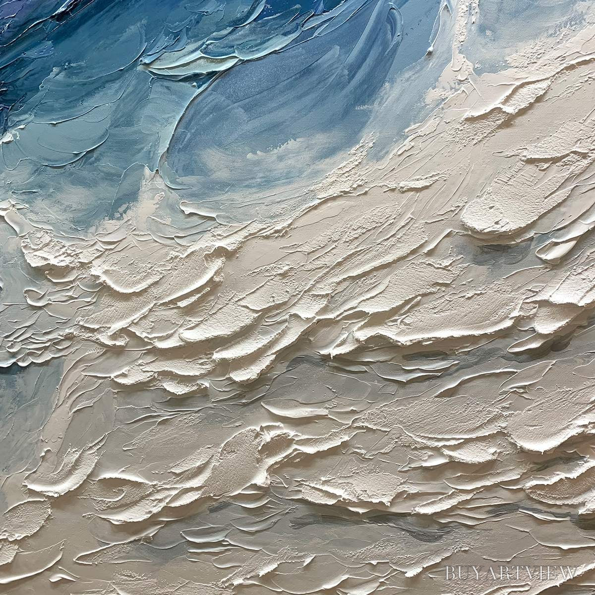 BUYARTVIEW Golden Surge – Textured Impasto Ocean Sunrise Wave Oil Painting - image 3