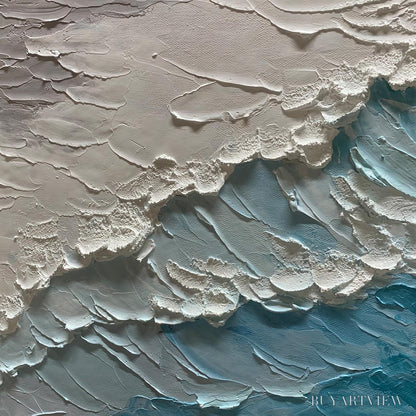 BUYARTVIEW Ocean'S Embrace – Textured Abstract Seascape Oil Painting - image 3