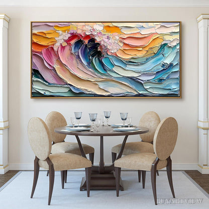 BUYARTVIEW Cresting Wave – Textured Impasto Ocean Wave Oil Painting - image 2