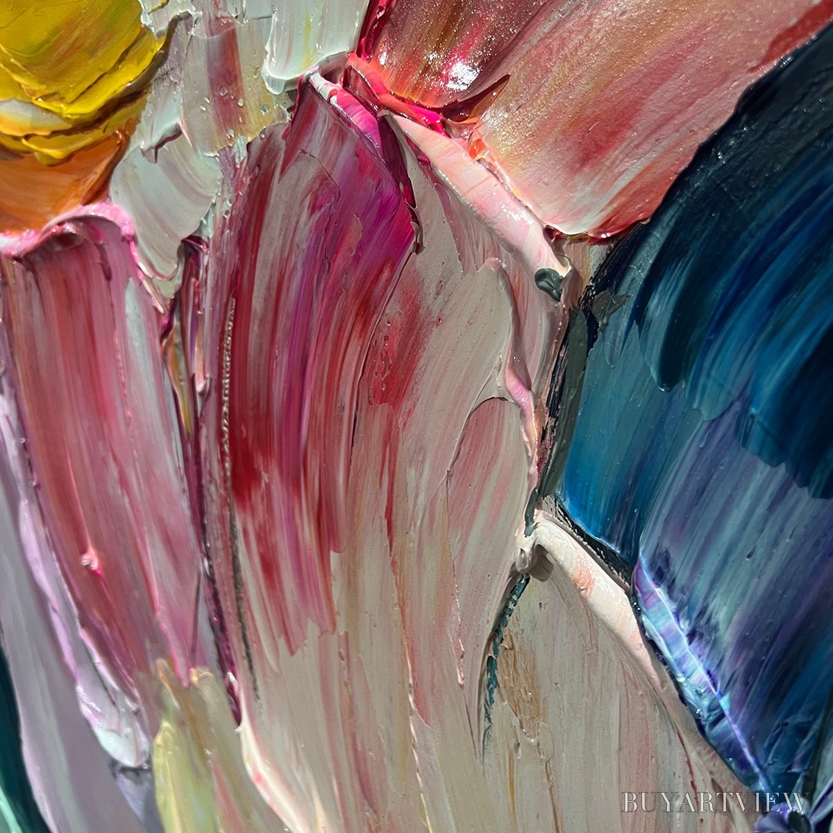 BUYARTVIEW Cresting Wave – Textured Impasto Ocean Wave Oil Painting - image 3
