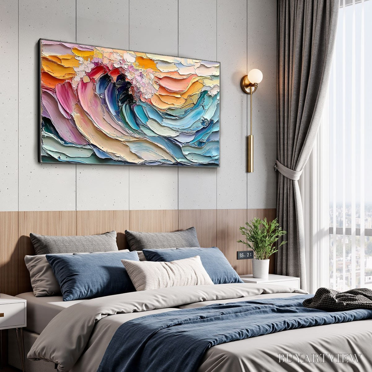 BUYARTVIEW Cresting Wave – Textured Impasto Ocean Wave Oil Painting - image 4