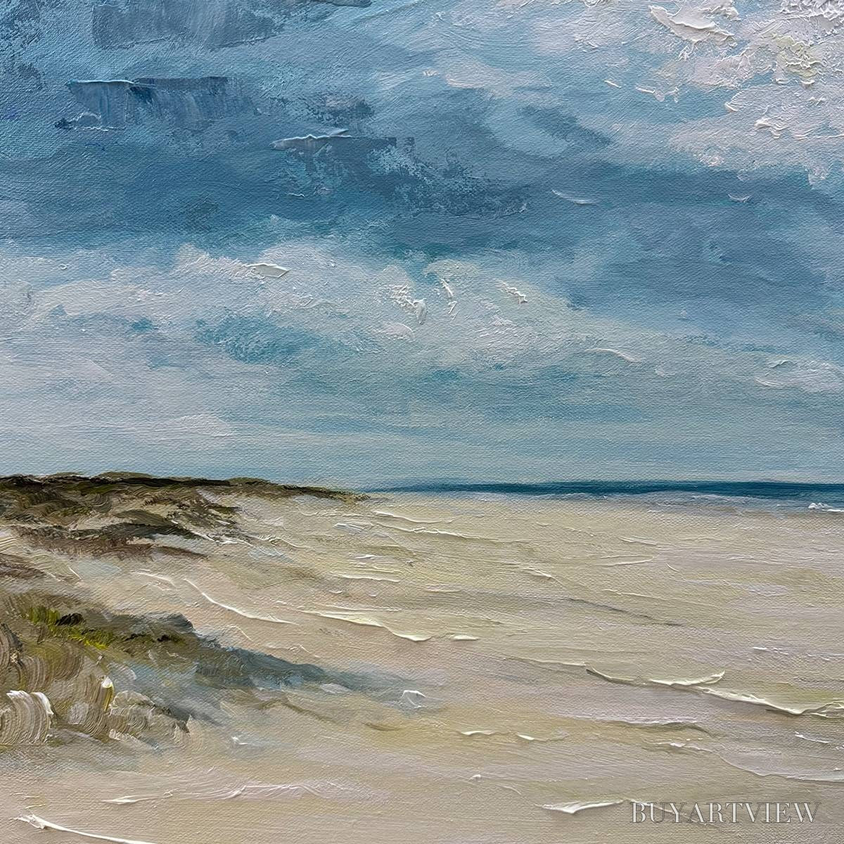 BUYARTVIEW Seaside Serenity – Textured Coastal Beach Oil Painting - image 3