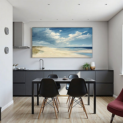 BUYARTVIEW Seaside Serenity – Textured Coastal Beach Oil Painting - image 5