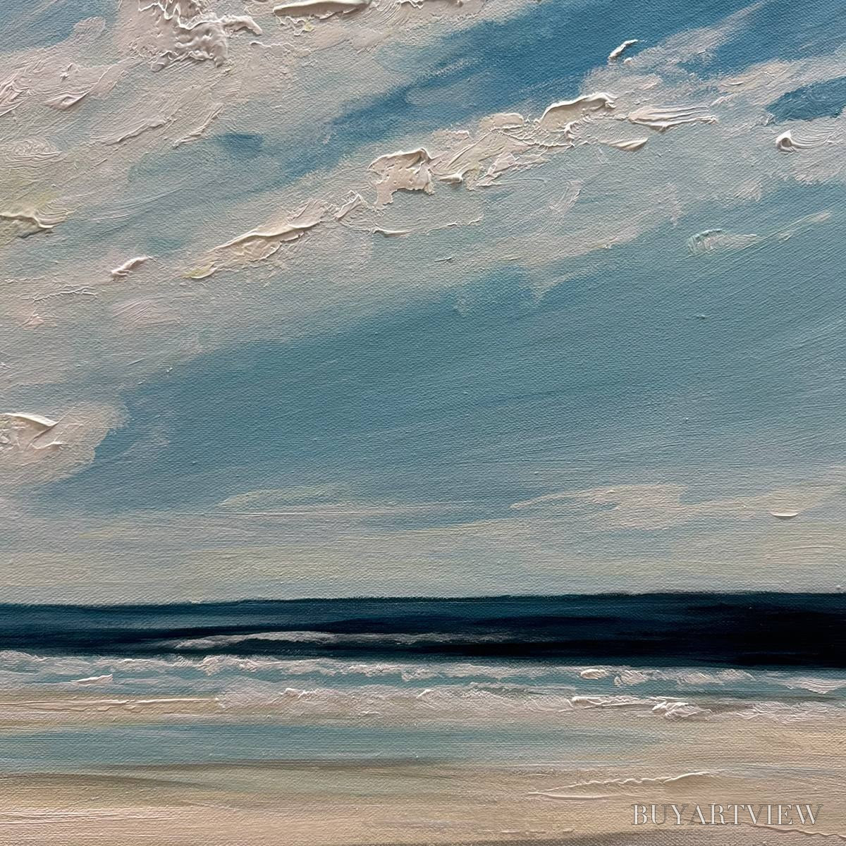 BUYARTVIEW Seaside Serenity – Textured Coastal Beach Oil Painting - image 6