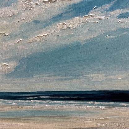 BUYARTVIEW Seaside Serenity – Textured Coastal Beach Oil Painting - image 6