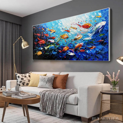 BUYARTVIEW Ocean'S Jewels – Textured Impasto Colorful Fish Oil Painting - image 4
