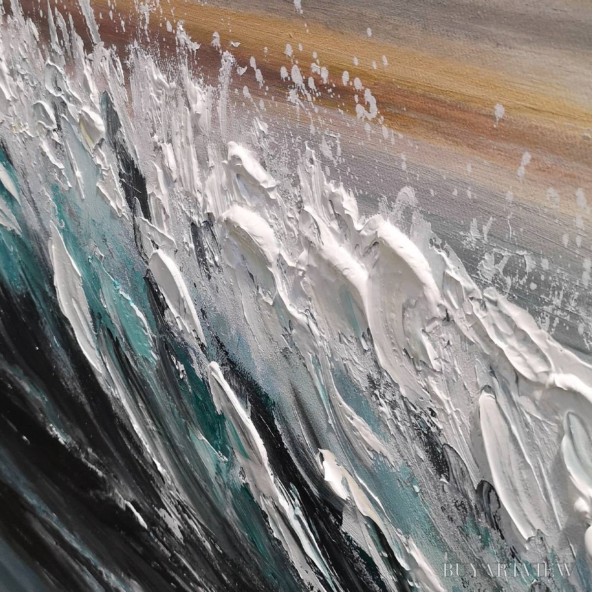 BUYARTVIEW Dusk Tide – Ocean Waves Seascape Oil Painting - image 3