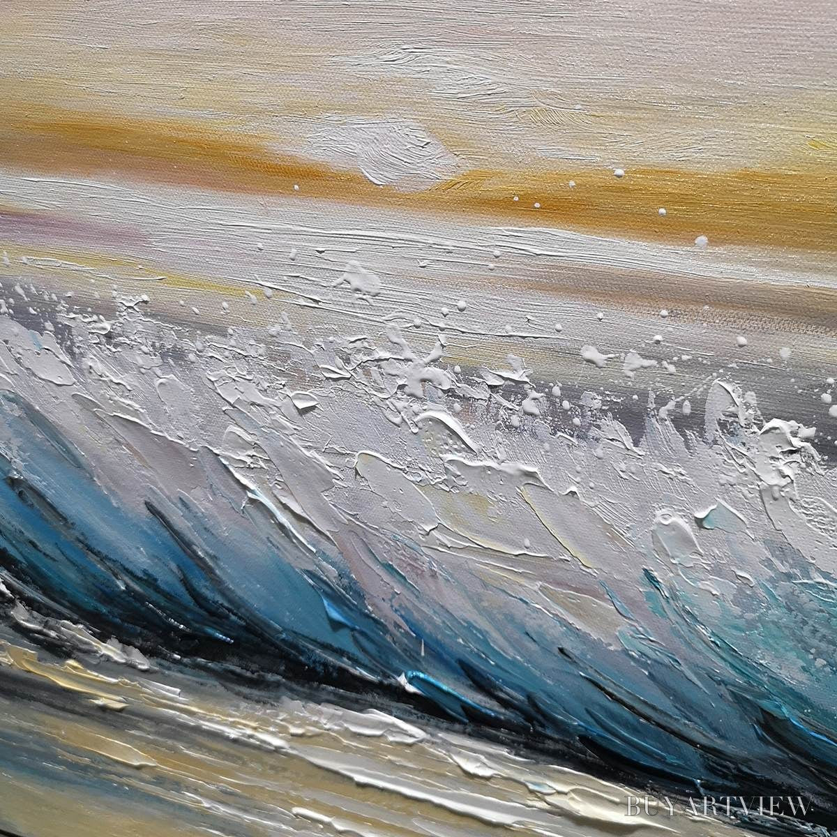 BUYARTVIEW Dusk Tide – Ocean Waves Seascape Oil Painting - image 5