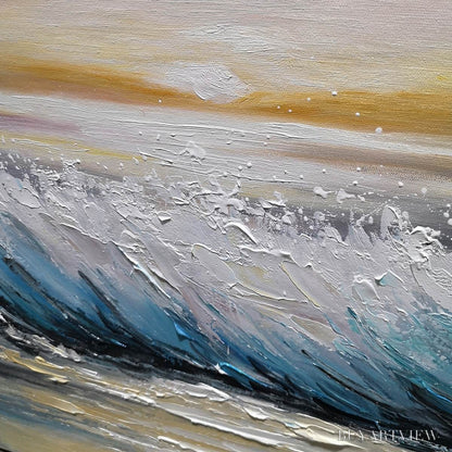 BUYARTVIEW Dusk Tide – Ocean Waves Seascape Oil Painting - image 5