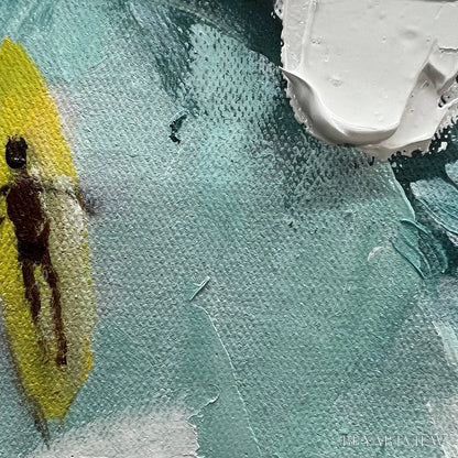 BUYARTVIEW Catching the Wave – Ocean Surfers Impasto Oil Painting on Canvas - image 5