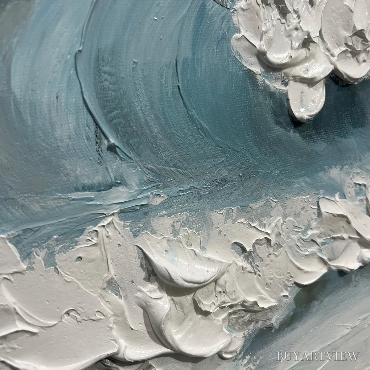 BUYARTVIEW Coastal Serenity – Textured Ocean Waves Seascape Oil Painting - image 3