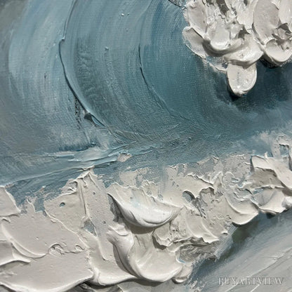 BUYARTVIEW Coastal Serenity – Textured Ocean Waves Seascape Oil Painting - image 3