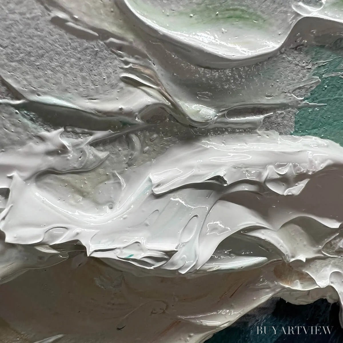 BUYARTVIEW Catching the Wave – Textured Surfers Ocean Scene Oil Painting - image 5