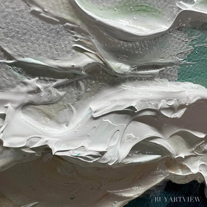 BUYARTVIEW Catching the Wave – Textured Surfers Ocean Scene Oil Painting - image 5