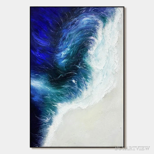 BUYARTVIEW Ocean'S Embrace – Ocean Waves Seascape Oil Painting - image 1