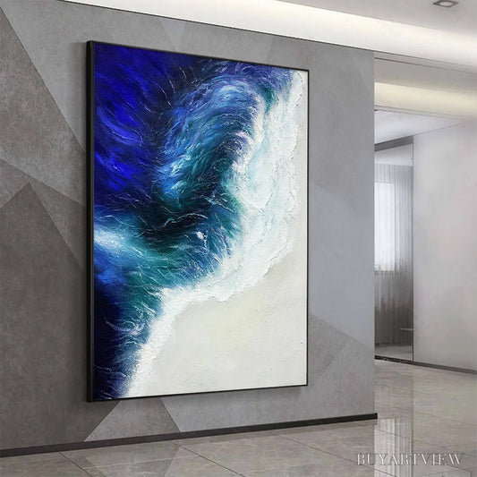 BUYARTVIEW Ocean'S Embrace – Ocean Waves Seascape Oil Painting - image 2