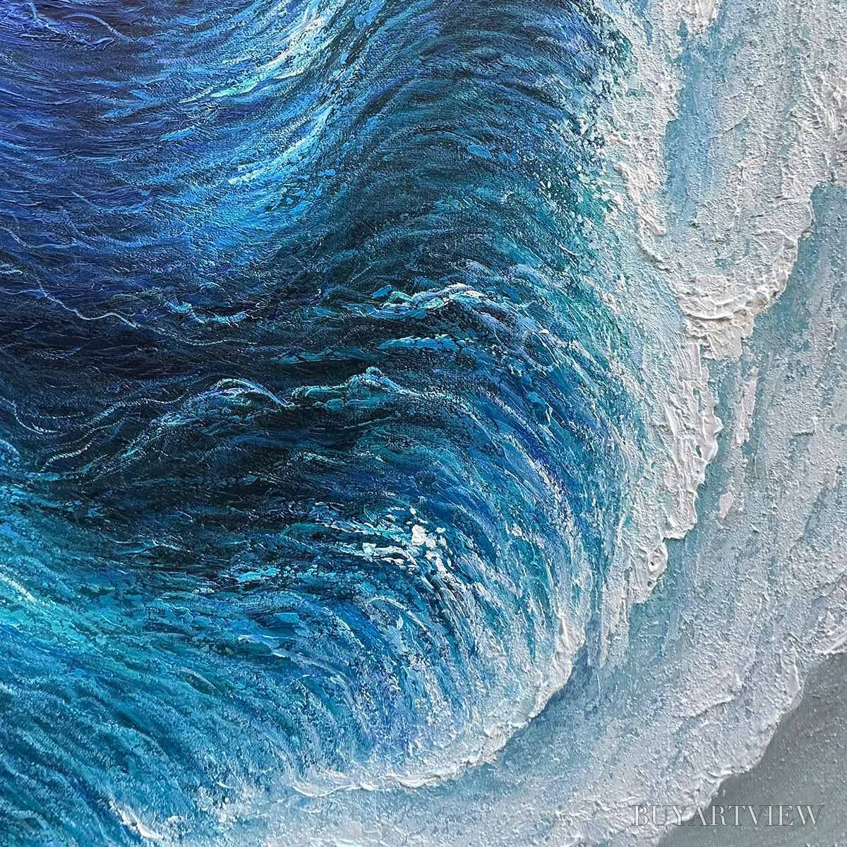 BUYARTVIEW Ocean'S Embrace – Ocean Waves Seascape Oil Painting - image 3