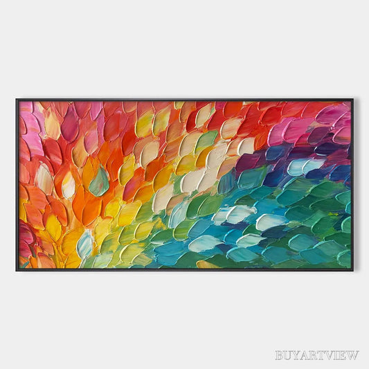 BUYARTVIEW Chroma Wave – Textured Abstract Rainbow Oil Painting - image 1
