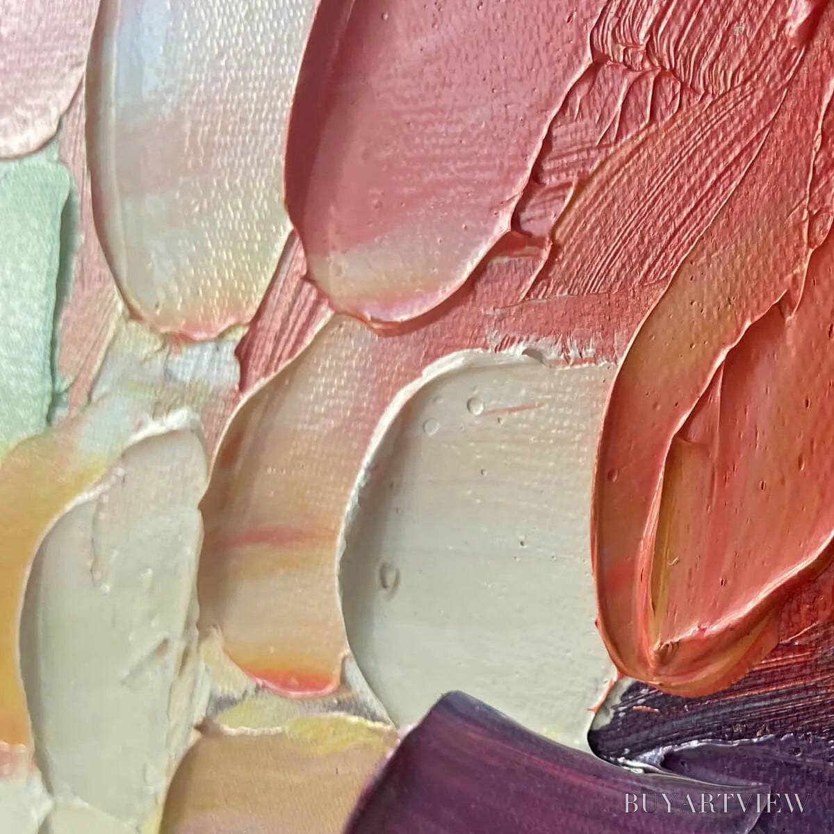 BUYARTVIEW Chroma Wave – Textured Abstract Rainbow Oil Painting - image 3