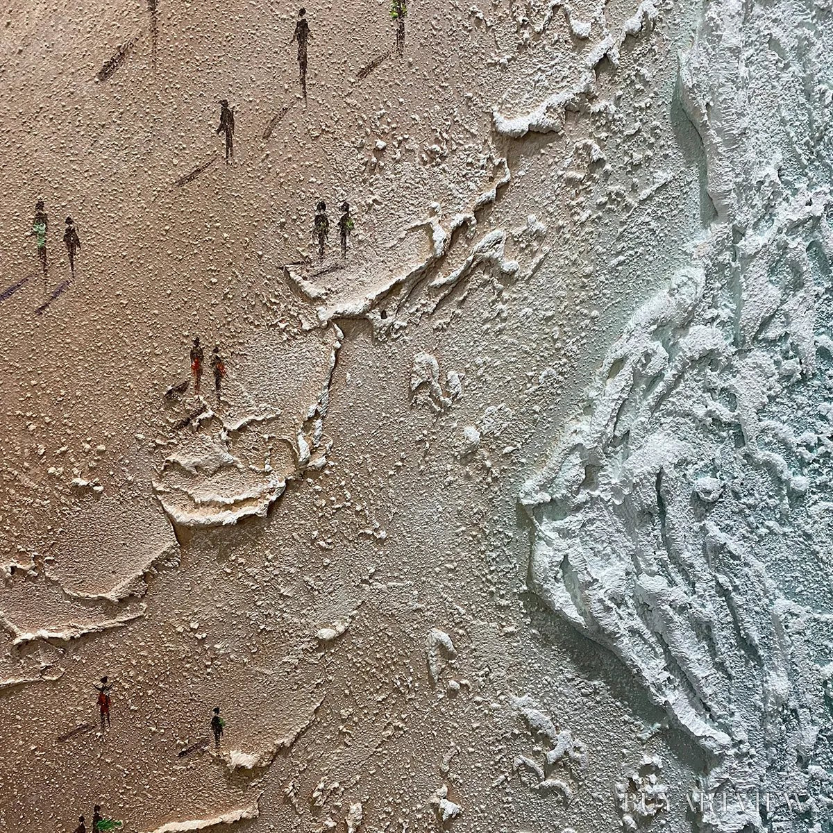 BUYARTVIEW Coastal Serenity – Textured Beach Painting, Ocean View, Beige, Blue, Living Room, Bedroom - image 3